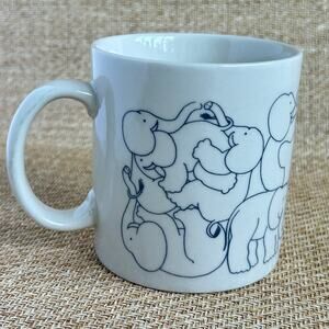 Taylor & Ng 1984 Elephant Party Blue Linework Coffee Mug by Win Ng